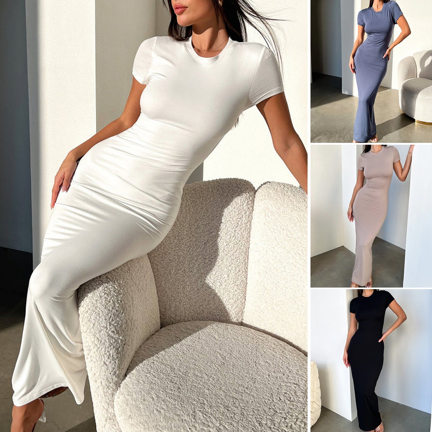 Women's Elegant Slim-fit Short Sleeve Dress